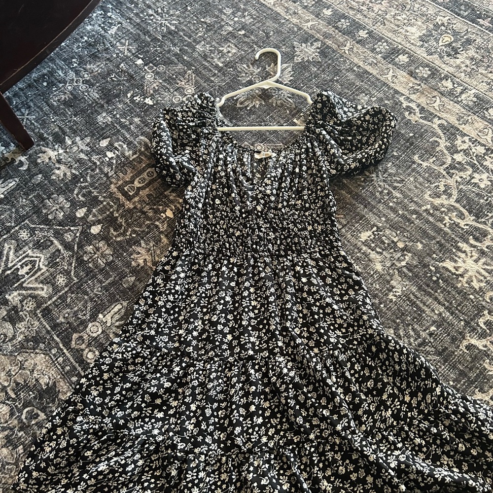 Black and White Floral Dress